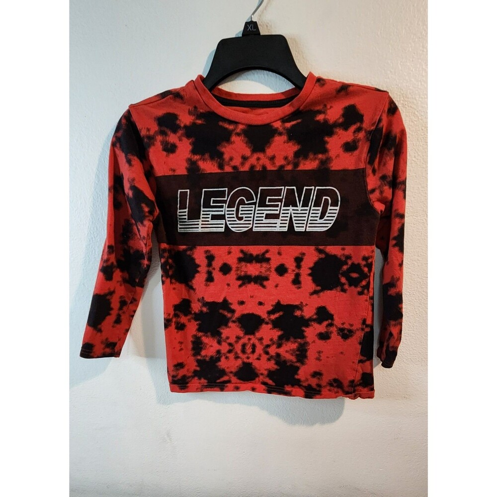 Mecca Shirt boys long sleeves Size 10 color Red and Black